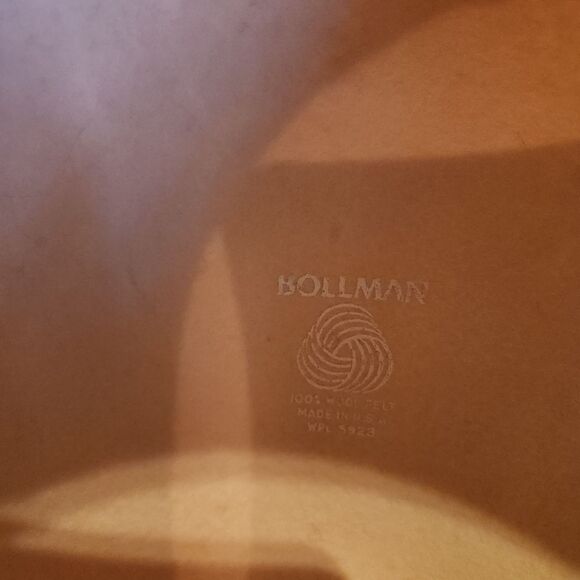 Importina Vintage‎ Bollman 100% Wool Felt Bowler Hat Cream with Black Ribbon - Picture 7 of 8